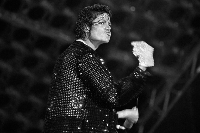Michael Jackson performs in concert circa 1983.